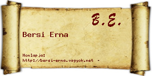 Bersi Erna névjegykártya